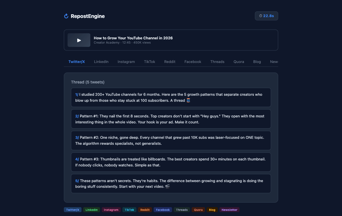 I Spent 4 Hours Repurposing One Video. Then I Built a Tool to Do It in 30 Seconds